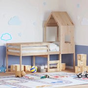 Hoogslaper van massief grenenhout met open zijdeur voor kleine kamers - Bedden & bedframes