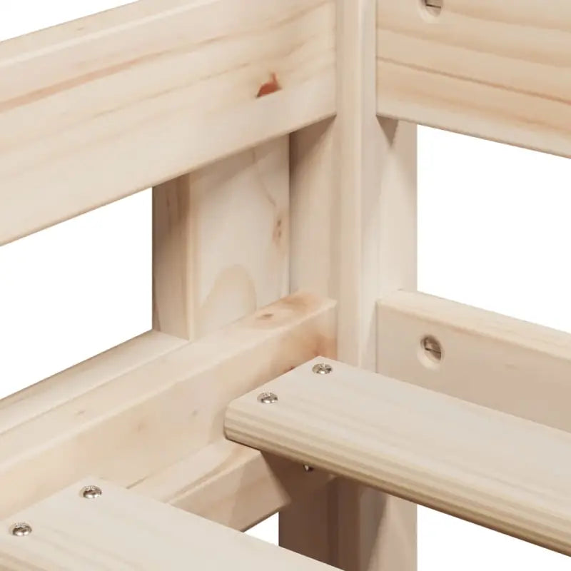 Hoogslaper van massief grenenhout met open zijdeur voor kleine kamers - Bedden & bedframes