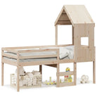 Hoogslaper van massief grenenhout met open zijdeur voor kleine kamers - Bedden & bedframes