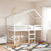 Hoogslaper voor kinderen met open zijdeur van massief grenenhout - Bedden & bedframes