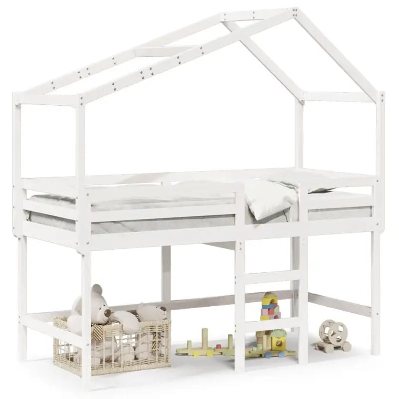 Hoogslaper voor kinderen met open zijdeur van massief grenenhout - Bedden & bedframes
