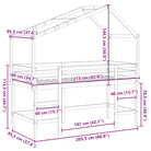 Hoogslaper voor kinderen van massief grenenhout met open zijdeur - Bedden & bedframes