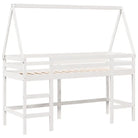 Hoogslaper voor kinderen van massief grenenhout met open zijdeur - Bedden & bedframes