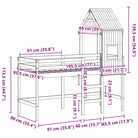 Hoogslaper voor kinderen van massief grenenhout met open zijdeur - Bedden & bedframes