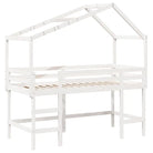 Hoogslaper voor kinderen van massief grenenhout met open zijdeur - Bedden & bedframes
