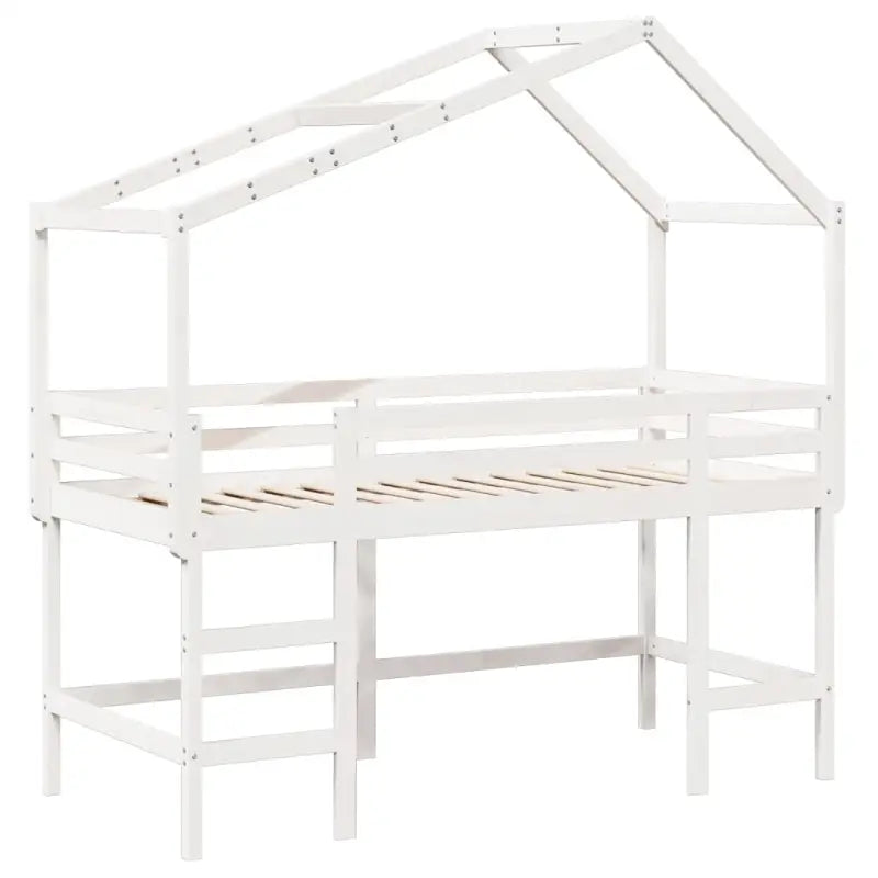 Hoogslaper voor kinderen van massief grenenhout met open zijdeur - Bedden & bedframes