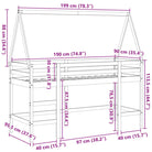 Hoogslaper voor kinderen van massief grenenhout met open zijdeur - Bedden & bedframes