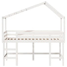Hoogslaper voor kinderen van massief grenenhout met open zijdeur - Bedden & bedframes