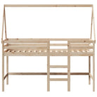 Hoogslaper voor kinderen van massief grenenhout met open zijdeur - Bedden & bedframes