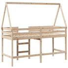 Hoogslaper voor kinderen van massief grenenhout met open zijdeur - Bedden & bedframes