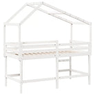 Hoogslaper voor kinderen van massief grenenhout met open zijdeur - Bedden & bedframes