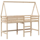 Hoogslaper voor kinderen van massief grenenhout met open zijdeur - Bedden & bedframes