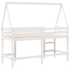 Hoogslaper voor kinderen van massief grenenhout met open zijdeur - Bedden & bedframes