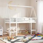 Hoogslaper voor kinderen van massief grenenhout met open zijdeur - Wit / 90 x 190 cm - Bedden & bedframes