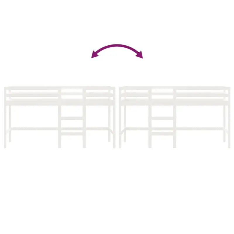 Hoogslaper voor kinderen van massief grenenhout met ruimtebesparing - Bedden & bedframes