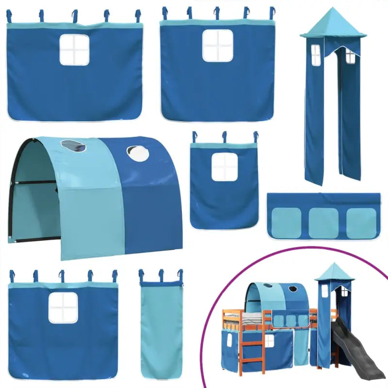 Hoogslaper voor kinderen van massief grenenhout met ruimtelijke functie - Bedden & bedframes