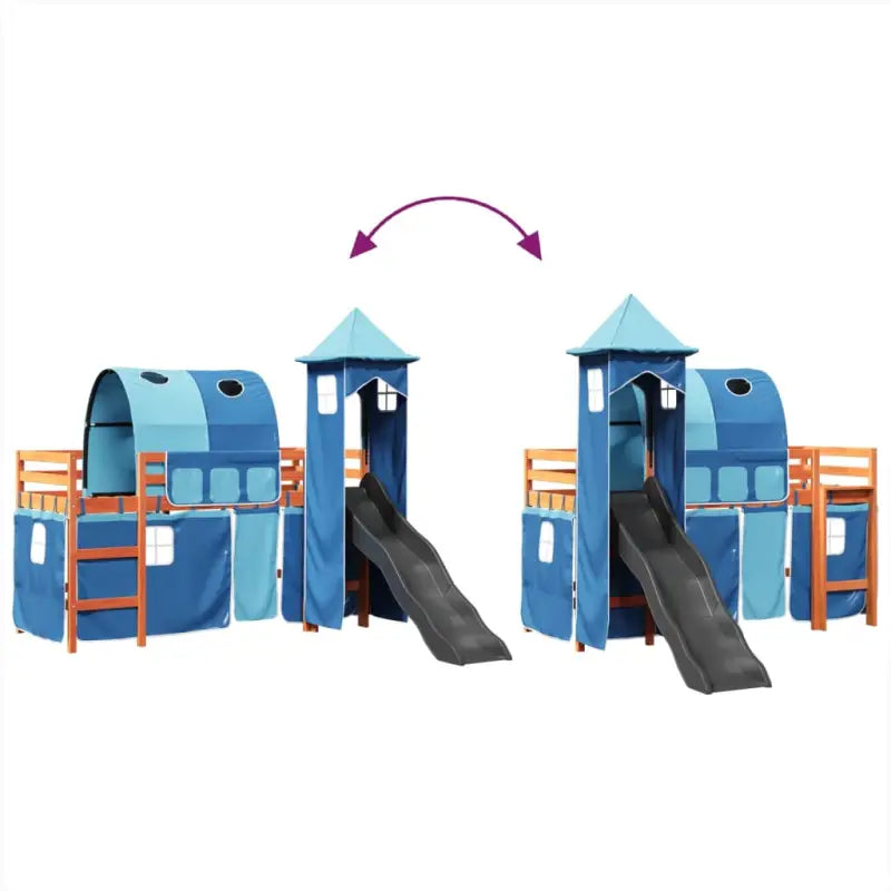 Hoogslaper voor kinderen van massief grenenhout met ruimtelijke functie - Bedden & bedframes