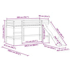 Hoogslaper voor kinderen van massief grenenhout met stabiliteit - Bedden & bedframes
