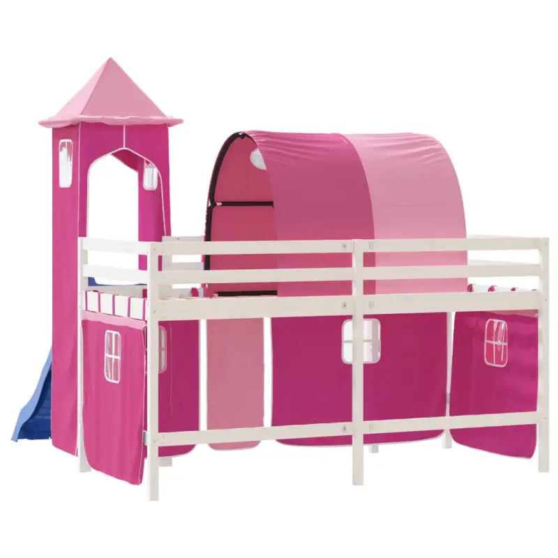 Hoogslaper voor kinderen van massief grenenhout voor ruimtebesparing - Bedden & bedframes