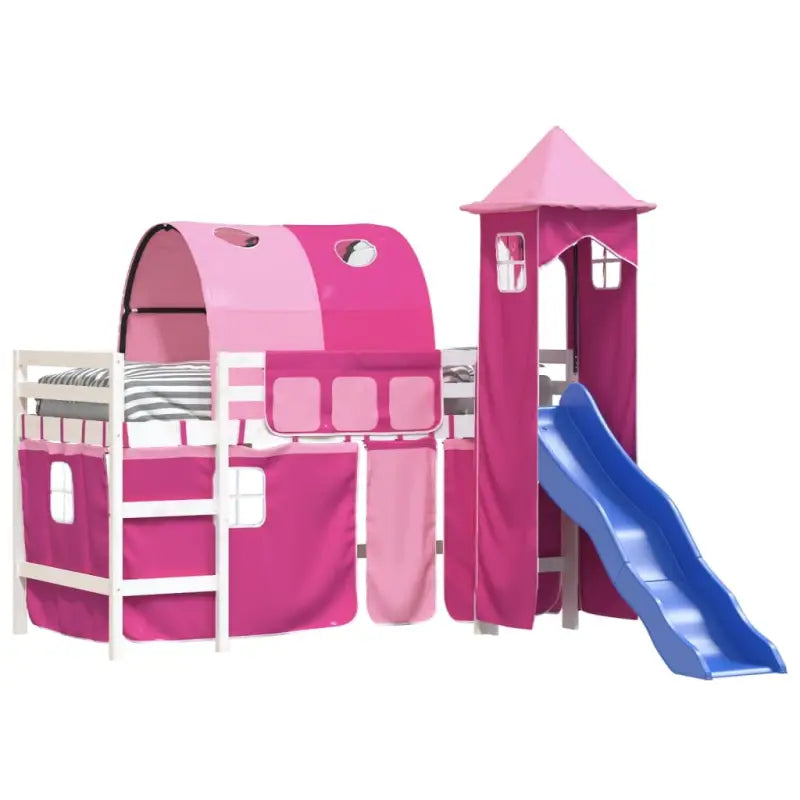 Hoogslaper voor kinderen van massief grenenhout voor ruimtebesparing - Bedden & bedframes