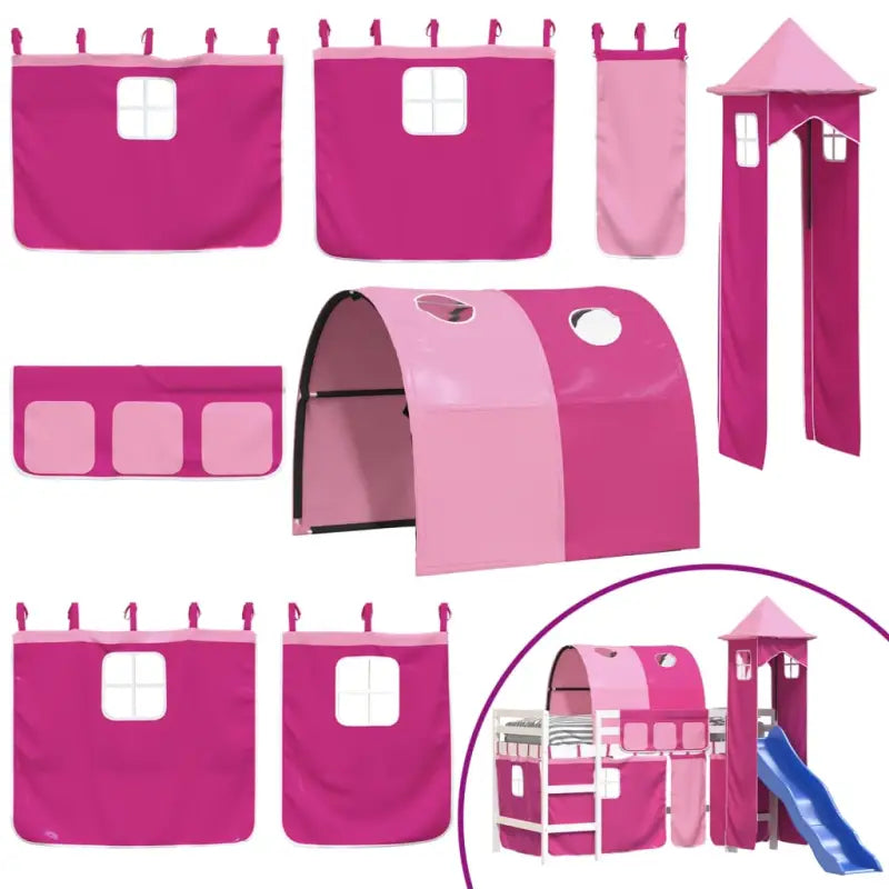 Hoogslaper voor kinderen van massief grenenhout voor ruimtebesparing - Bedden & bedframes