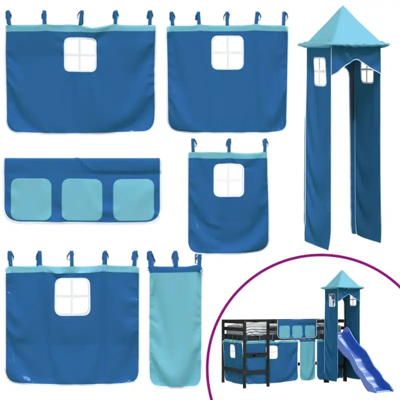 Hoogslaper voor kinderen van massief grenenhout voor ruimtebesparing - Bedden & bedframes