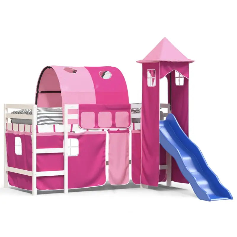 Hoogslaper voor kinderen van massief grenenhout voor ruimtebesparing - Bedden & bedframes