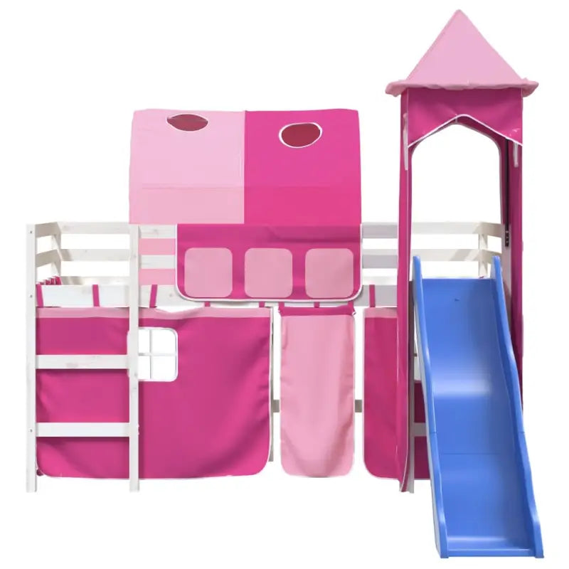 Hoogslaper voor kinderen van massief grenenhout voor ruimtebesparing - Bedden & bedframes