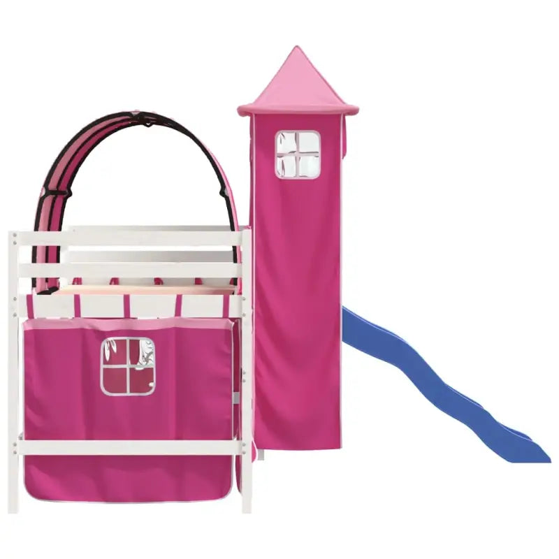 Hoogslaper voor kinderen van massief grenenhout voor ruimtebesparing - Bedden & bedframes