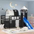 Hoogslaper voor kinderen van massief grenenhout voor ruimtebesparing - Zwart / 90 x 190 cm - Bedden & bedframes