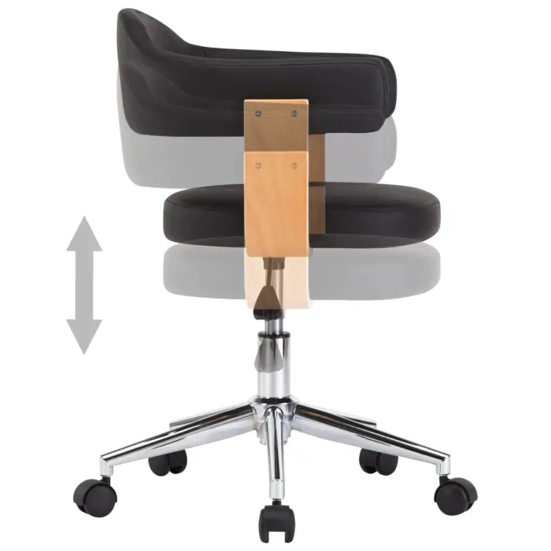 Hoogte verstelbare bureaustoel met gebogen hout voor modern comfort - Bureaustoelen