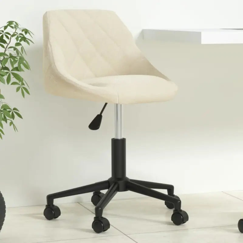 Hoogte verstelbare bureaustoel met trendy design en zacht fluweel - Crème / 1 - Bureaustoelen