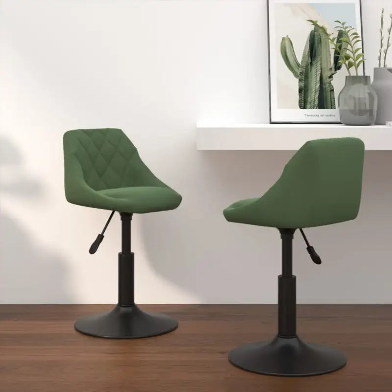 Hoogte verstelbare draaibare eetkamerstoelen met fluwelen design - Donkergroen / 2 - Eetkamerstoelen
