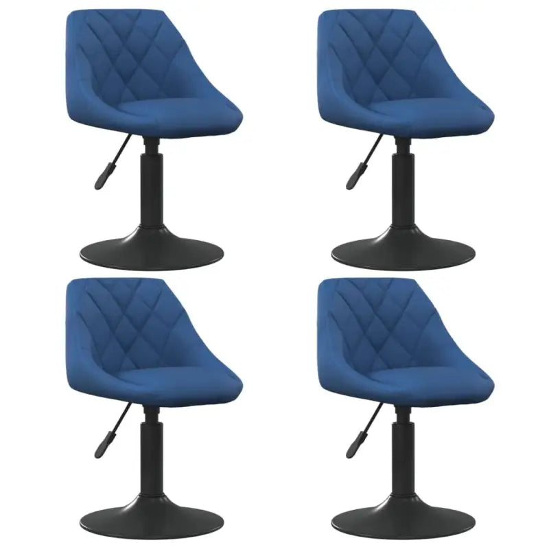 Hoogte verstelbare draaibare eetkamerstoelen met fluwelen design - Blauw / 4 - Eetkamerstoelen