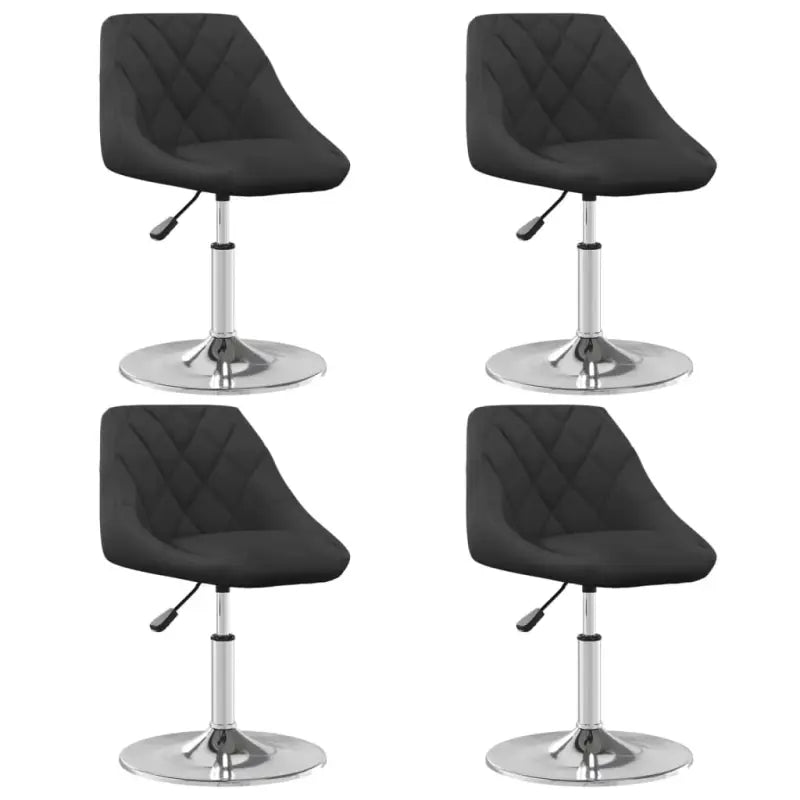 Hoogte verstelbare trendy draaibare eetkamerstoelen met fluwelen bekleding - Zwart / 4 - Eetkamerstoelen