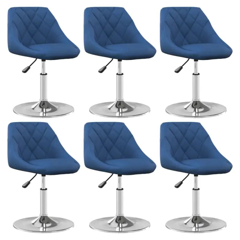 Hoogte verstelbare trendy draaibare eetkamerstoelen met fluwelen bekleding - Blauw / 6 - Eetkamerstoelen
