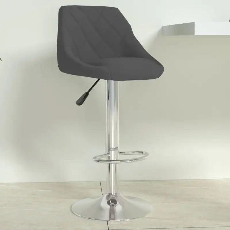 Hoogte verstellbare barkrukken met ingebouwde voetensteun en fluweelbekleding - Donkergrijs / 1 - Barkrukken