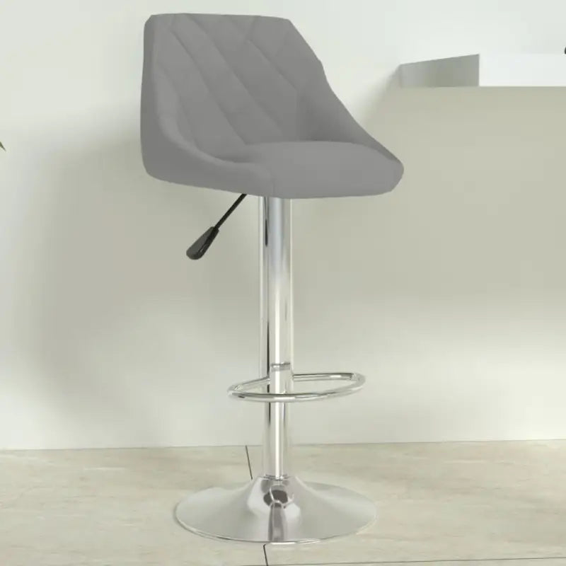 Hoogte verstellbare barkrukken met ingebouwde voetensteun en fluweelbekleding - Lichtgrijs / 1 - Barkrukken