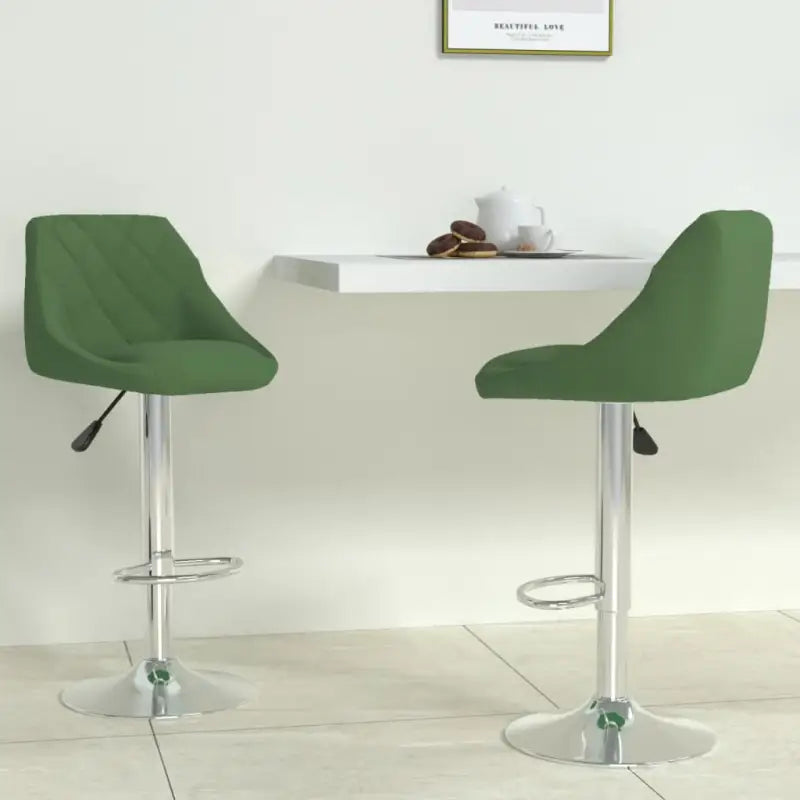 Hoogte verstellbare barkrukken met ingebouwde voetensteun en fluweelbekleding - Donkergroen / 2 - Barkrukken