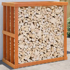 Houtblok Houder voor Buiten van Massief Grenenhout - Bruin / 109 x 52 x 106 cm - Brandhoutrekken