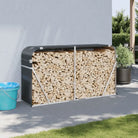 Houtblokhouder van gegalvaniseerd staal voor nette opslag - Antraciet / 180 x 45 x 100 cm - Brandhoutrekken
