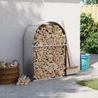Houtblokhouder van gegalvaniseerd staal voor nette opslag - Lichtgrijs / 80 x 45 x 120 cm - Brandhoutrekken