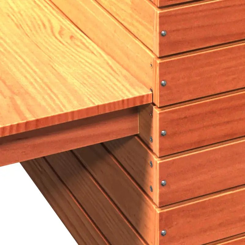 Houten bankje met plantenbakken van massief grenenhout voor tuin - Loungebanken