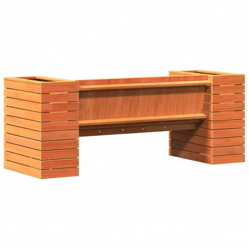 Houten bankje met plantenbakken van massief grenenhout voor tuin - Loungebanken