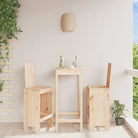 Houten barkrukken van massief grenenhout voor terras of balkon - Natuurlijk grenenhout / 40 x 42 x 120 cm / 2