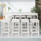 Houten barset van massief grenenhout voor buiten of tuin - Wit - Tuinsets