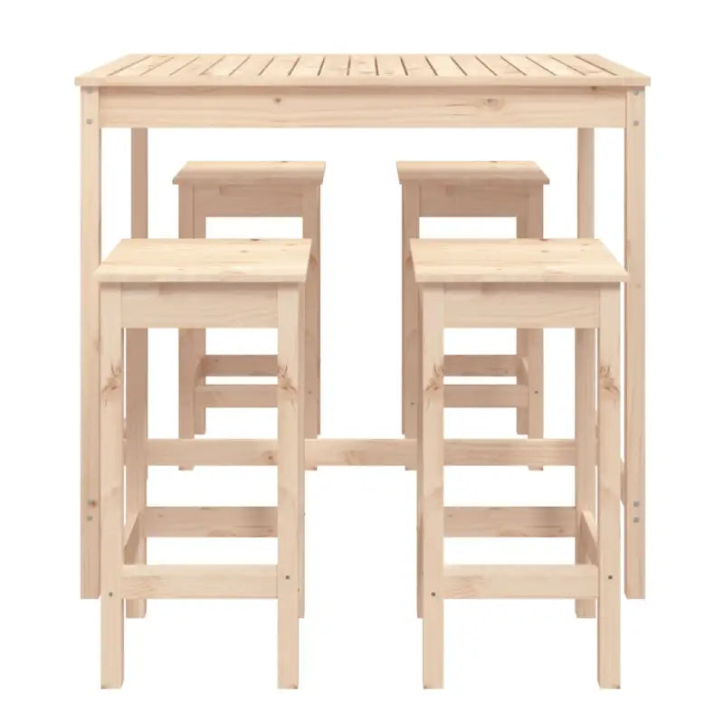 Houten barset van massief grenenhout voor tuin en terras - Naturel - Tuinsets