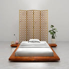 Houten bedframe in Japanse stijl van massief acaciahout met levering bevat - 100 x 200 cm - Bedden & bedframes