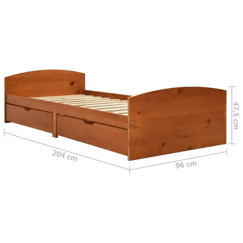 Houten bedframe met lades van massief grenenhout inclusief levering - Bedden & bedframes