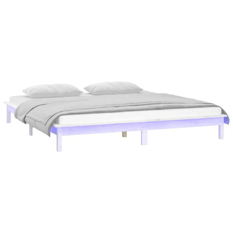 Houten bedframe met LED-verlichting van massief grenenhout - Bedden & bedframes